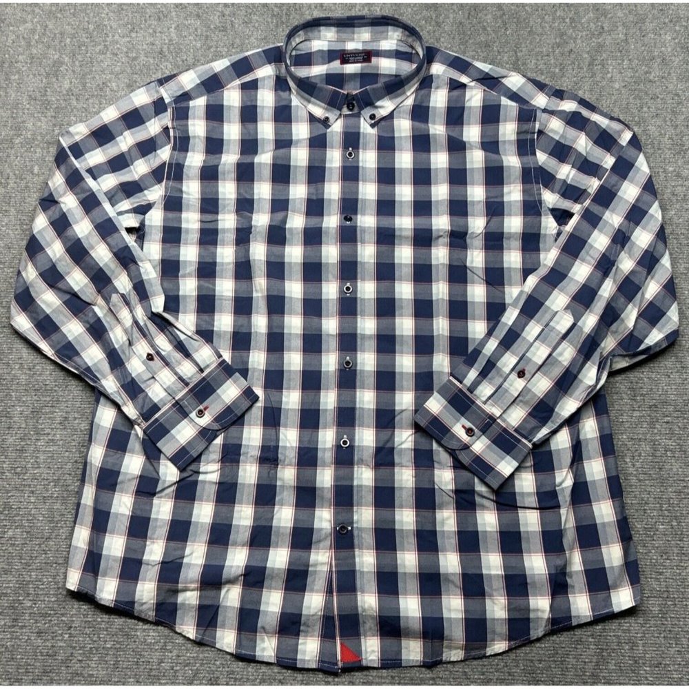 UNTUCKit St. Pierre Shirt Mens 3XL Blue Plaid Long Sleeve Button Down New